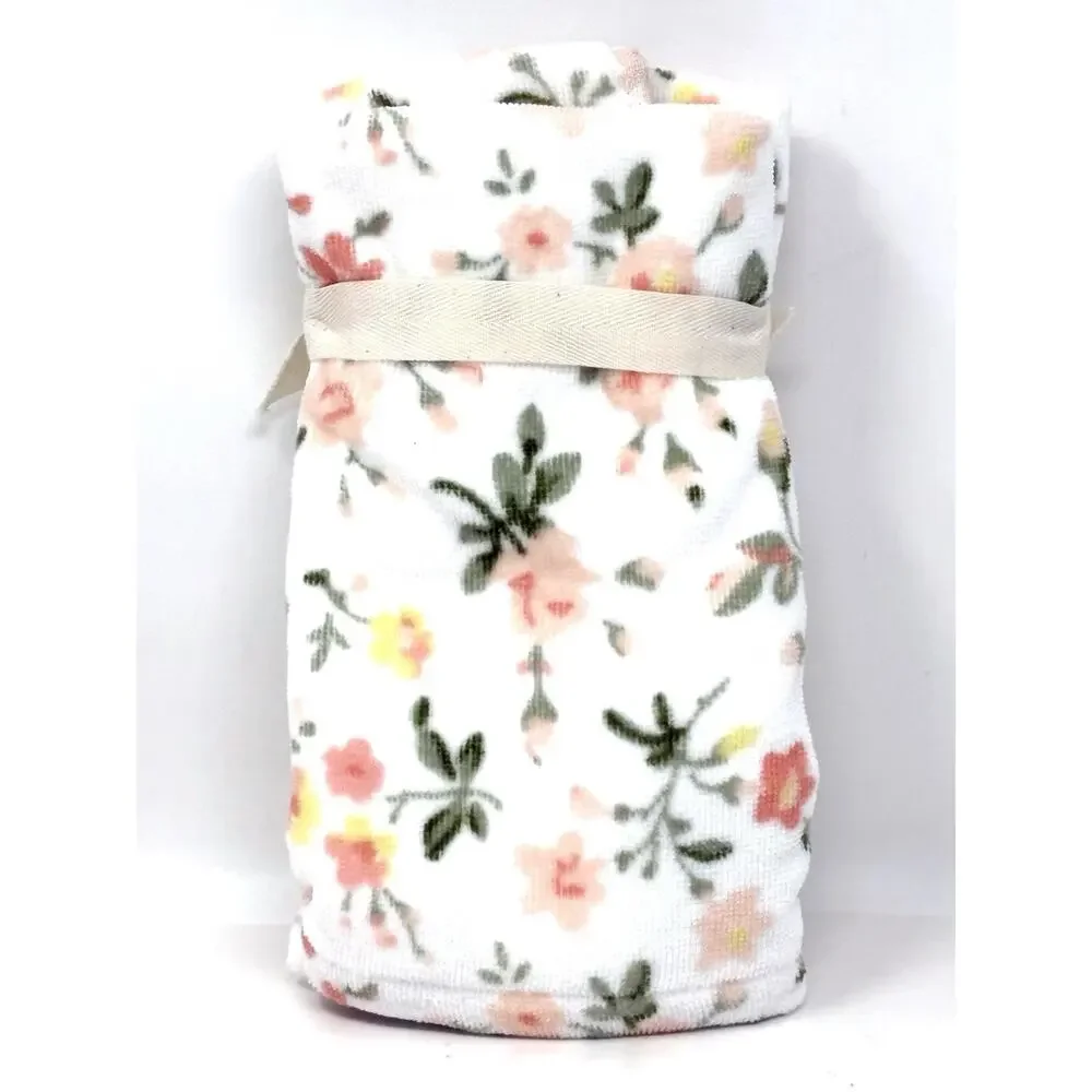 Laura Ashley Fingertip Tip Towels Set Evie Floral 2 Pcs Peach Yellow NWT